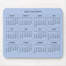 Calendário 2025 Simples E Elegante | Mousepad