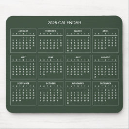 Calendário 2025 Simples E Elegante | Mousepad