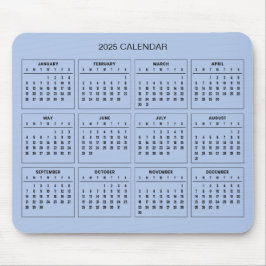 Calendário 2025 Simples E Elegante | Mousepad