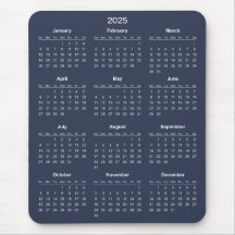 Calendário 2025 Simples E Elegante | Mousepad