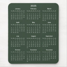 Calendário 2025 Simples E Elegante | Mousepad
