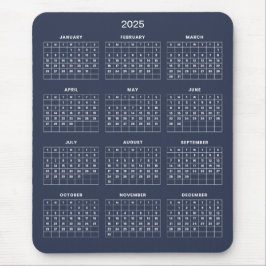 Calendário 2025 Simples E Elegante | Mousepad