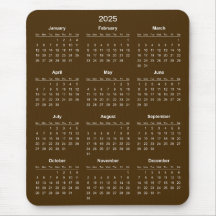 Calendário 2025 Simples E Elegante | Mousepad