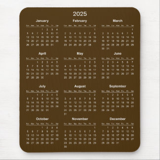 Calendário 2025 Simples E Elegante | Mousepad