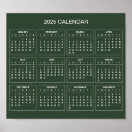 Calendário 2025 Simples E Elegante | Pôster