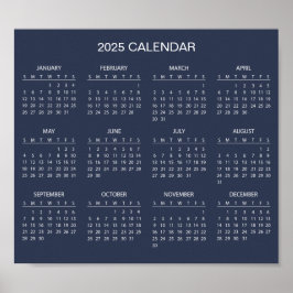 Calendário 2025 Simples E Elegante | Pôster
