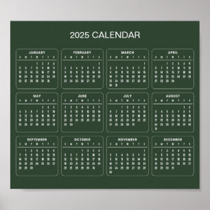 Calendário 2025 Simples, porém Elegante    Poster