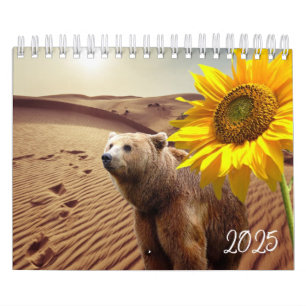 Calendário 2025 Urso de Girassol