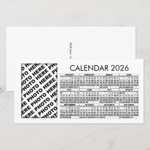 Calendário 2026 Adicionar 1 Cartão com fotos Verti