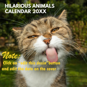 Calendário 2026 Animais Hilários Personalizados