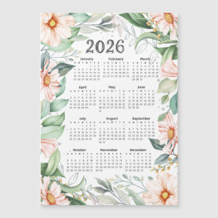 Calendário 2026 Aquarela Eucalyptus Orange Floral