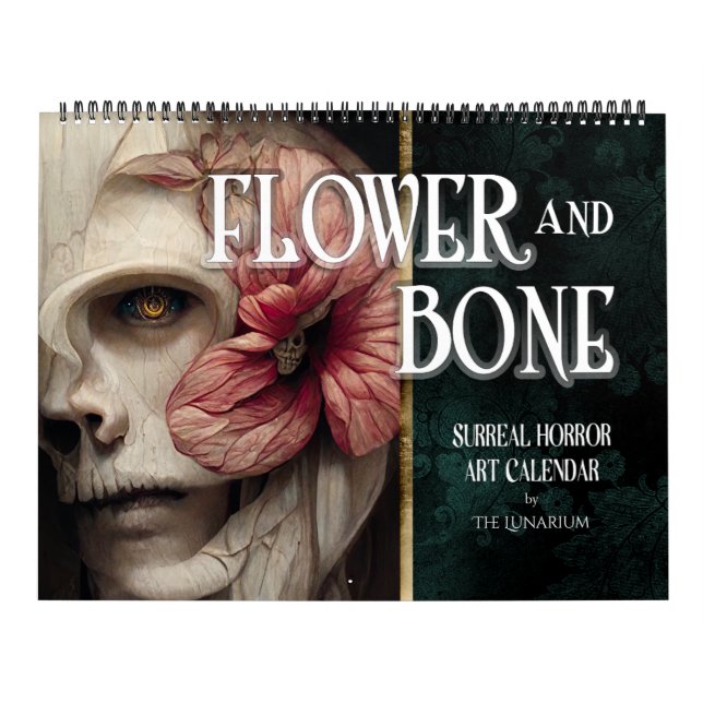 Calendário 2026 Arte De Horror Gótico Surreal Com Flor E Osso (Capa)