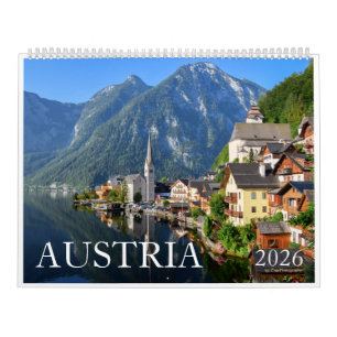 Calendário 2026, Áustria, fotografia da natureza e paisagem