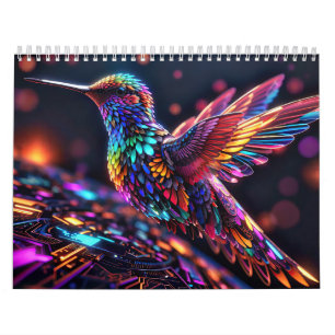 Calendário 2026 Aves Hummingbird em Movimento