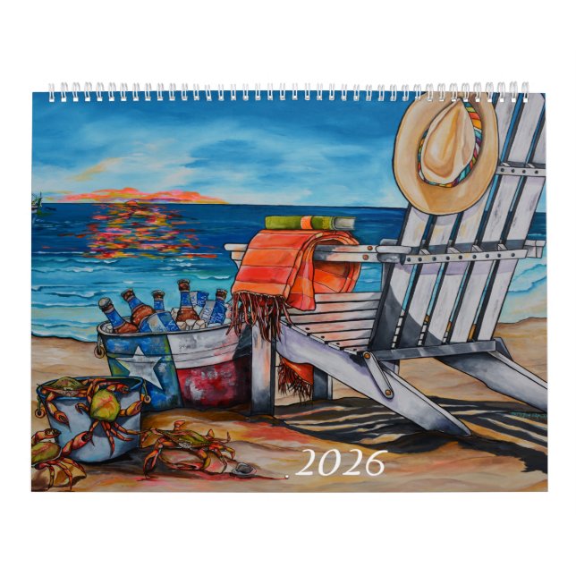 Calendário 2026 Beachy Artist Series Calendar (Capa)