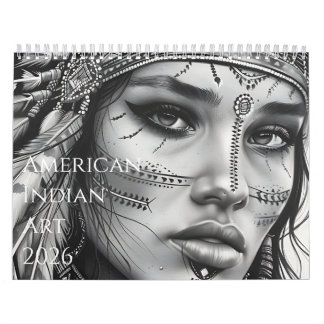 Calendário 2026 Beautiful American Indian Artwork