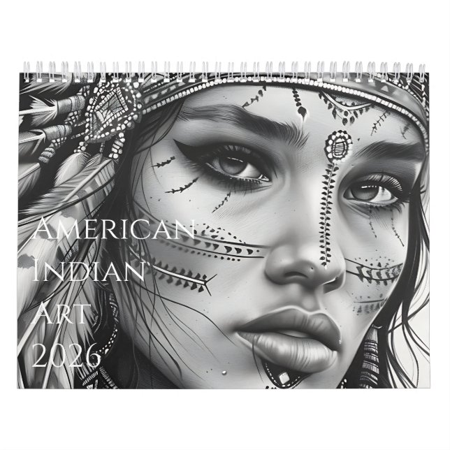 Calendário 2026 Beautiful American Indian Artwork (Capa)