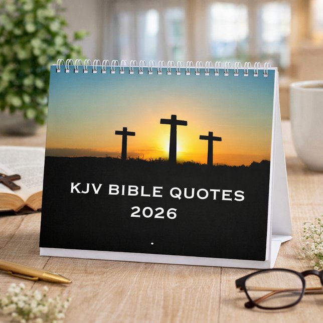 Calendário 2026 Bíblia KJV Escritura Três Cruzes Igreja (Criador carregado)