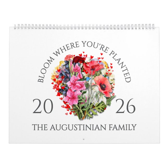 Calendário 2026 BLOOM WHERE PLANTED Christian Birth Month  (Capa)