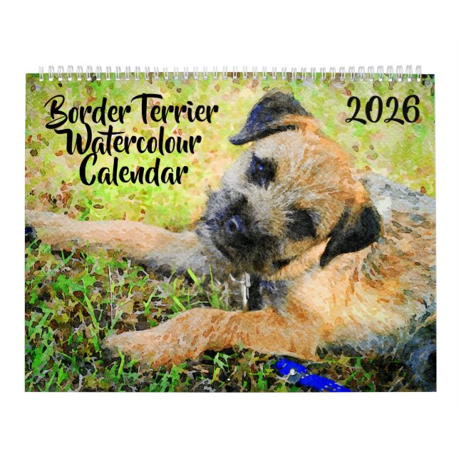 Calendário 2026 Border Terrier Dog Mama Gift Border Lover  (Capa)