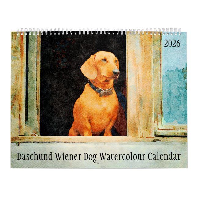 Calendário 2026 Cachorro Wiener Daschund  (Capa)