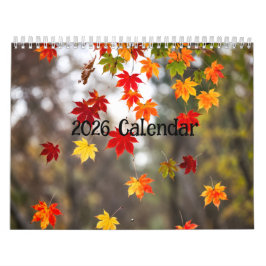 Calendário 2026 Calendar (Autumn Leaves- Created by Grok)