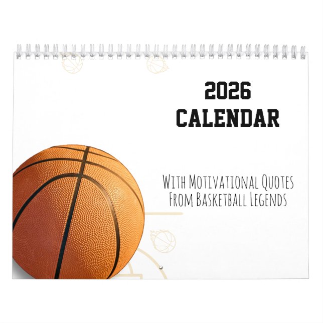 Calendário 2026 Calendar Basketball Motivational Quotes  (Capa)