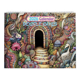 Calendário 2026 Calendar Doodle Caves Art Calendar