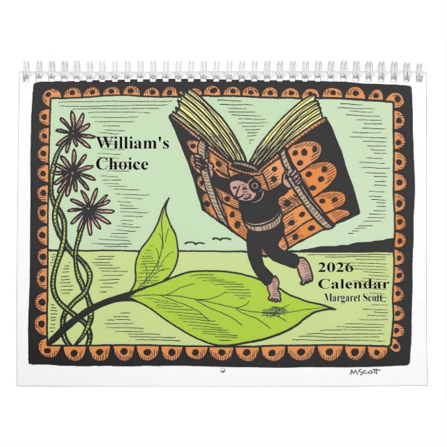 Calendário 2026 calendar featuring artwork by Margaret Scott (Capa)