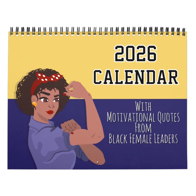 Calendário 2026 Calendar Inspirational Quote Black Girl Magic (Capa)