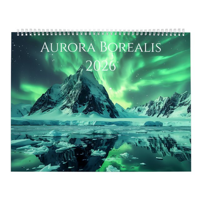 Calendário 2026 Calendar of Aurora Borealis Artwork (Capa)