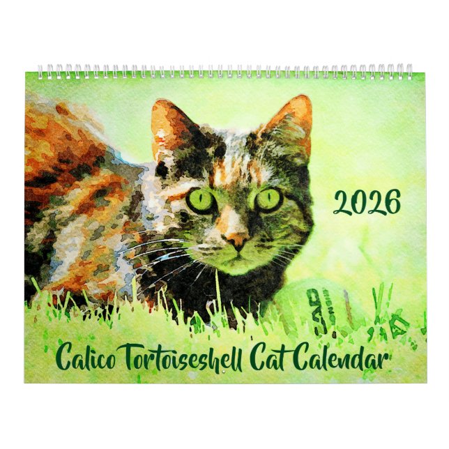 Calendário 2026 Calico Tortoiseshell Cat Owners Lovers Gift (Capa)