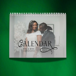 Calendário 2026 Casamento Moderno Elegante Recém-Casados