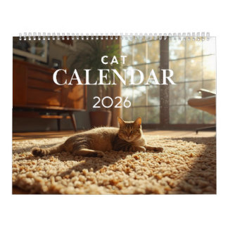 Calendário 2026 Cat Calendar | 12 Month Wall Calendar