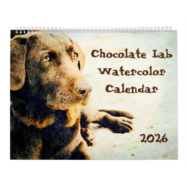 Calendário 2026 Chocolate Lab Dog Lama Gift Labrador Lovers  (Capa)