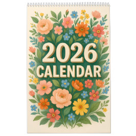 Calendário 2026 Christian Floral with Personalization