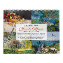 Calendário 2026 - Claude Monet 2 - Impressionismo