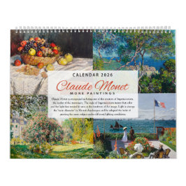 Calendário 2026 - Claude Monet 2 - Impressionismo