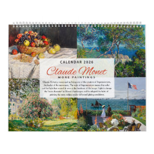 Calendário 2026 - Claude Monet 2 - Impressionismo