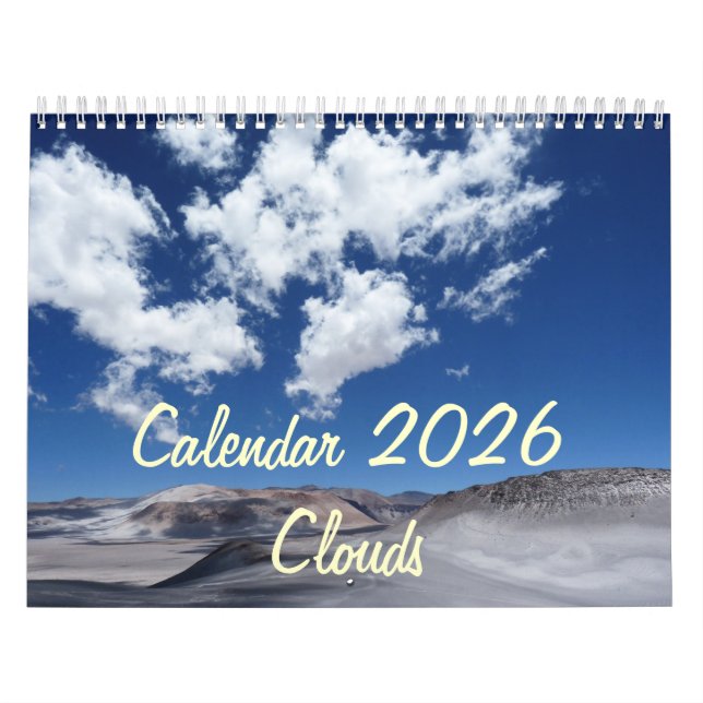 Calendário 2026 Com Feriados - Nuvens (Capa)