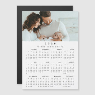 Calendário 2026 com Foto - Vista anual magnética