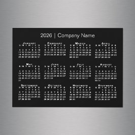 Calendário 2026 com nome da empresa Black Magnet