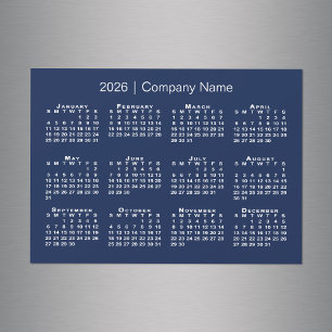 Calendário 2026 com o nome da empresa Marinho Magn