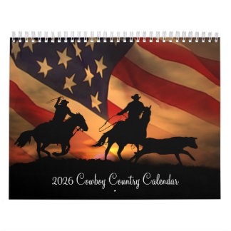 Calendário 2026 Cowboy Country Western Calendar
