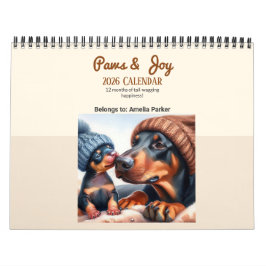 Calendário 2026 Custom Dog Calendar Wall Art – Photo Calendar