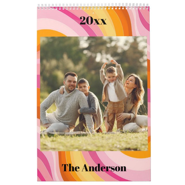 Calendário 2026 Custom Family Photo Vintage 70s (Capa)