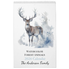 Calendário 2026 Custom Forest Animals Photo Calendar