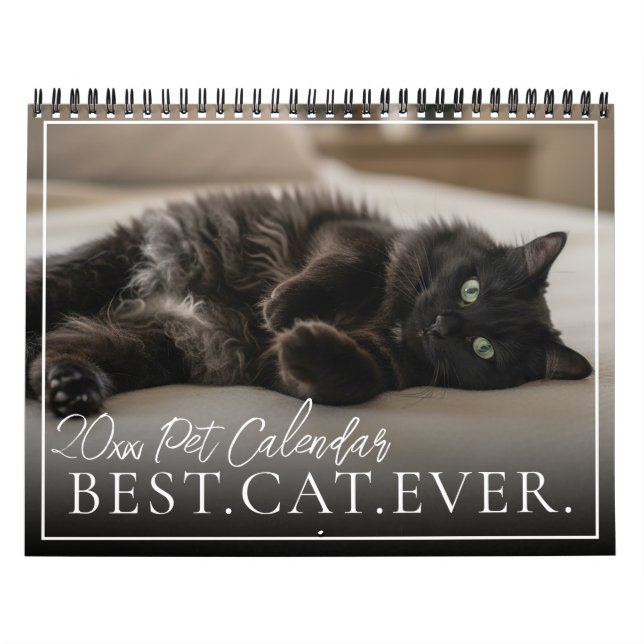 Calendário 2026 Custom Pet Cat Best Cat Ever Your Photo (Capa)