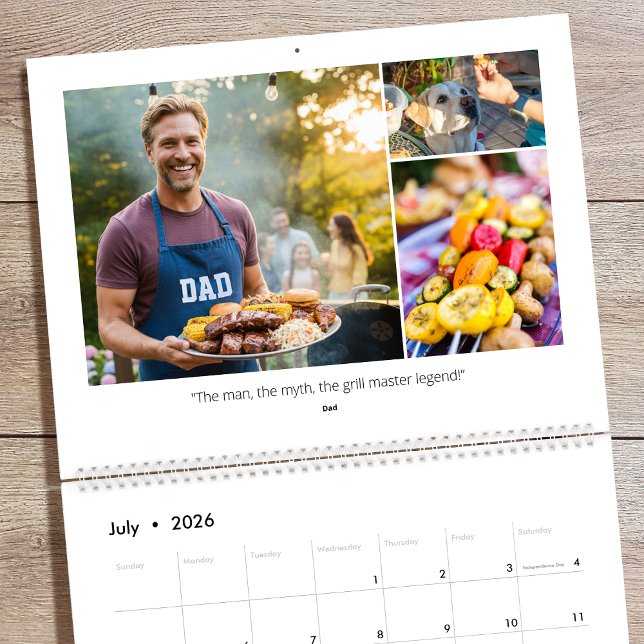 Calendário 2026 Custom Photo Family Quotes & Funny Sayings (Criador carregado)