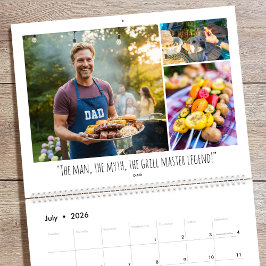 Calendário 2026 Custom Photo Fun Family Quotes Modern